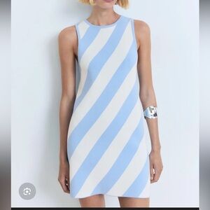 NWT Mango Blue and White Striped Dress